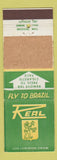 Matchbook Cover - Real Airline Fly to Brazil