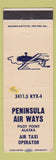 Matchbook Cover - Peninsula Air Ways Pilot Point AK Air Taxi WEAR