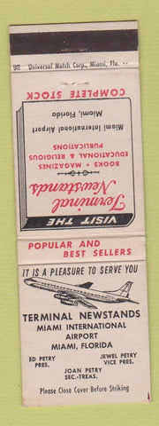 Matchbook Cover - Terminal News Stands Miami FL International Airport