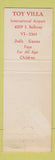 Matchbook Cover - Toy Villa Toys Christmas