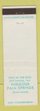 Matchbook Cover - Palm Springs CA Panorama Tourism