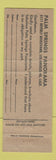 Matchbook Cover - Palm Springs CA Panorama Tourism