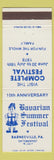 Matchbook Cover - Bavarian Summer Festival Barnesville PA 1978