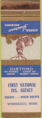 Matchbook Cover - Hartford Insurance Winnebago MN