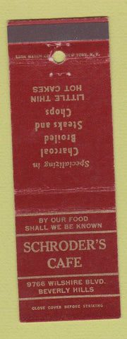 Matchbook Cover - Schroder's Cafe Beverly Hills CA