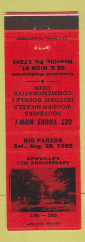 Matchbook Cover - Newville PA 175th Anniversary RED