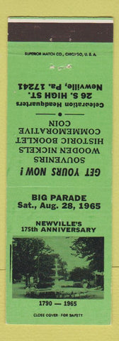 Matchbook Cover - Newville PA 175th Anniversary GREEN