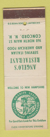 Matchbook Cover - Angelo's Restaurant Concrd NH DD Bean
