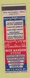 Matchbook Cover - Dick Bardon Sporting Goods Music Store Department Tulsa OK