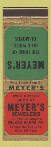 Matchbook Cover - Meyer's Jewelry Wilkes Barre PA
