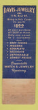 Matchbook Cover - Davis Jewelry Harrisburg PA WEAR