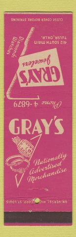 Matchbook Cover - Gray's Jewelers Tulsa OK