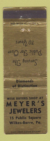 Matchbook Cover - Meyer's Jewelry Wilkes Barre PA