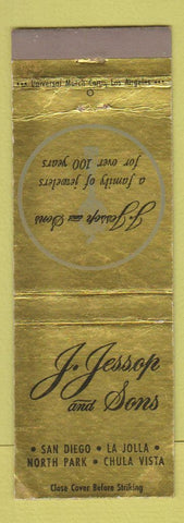 Matchbook Cover - J Jessop Sons Jewelry Chula Vista La Jolla San Diego CA WEAR