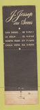 Matchbook Cover - J Jessop Sons Jewelry Chula Vista La Jolla San Diego CA WEAR