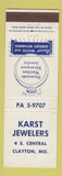 Matchbook Cover - Karst Jewelry Clayton MO