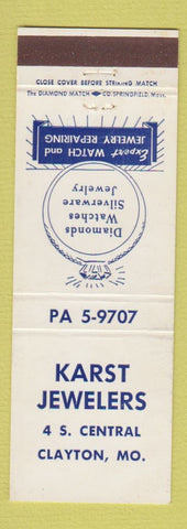 Matchbook Cover - Karst Jewelry Clayton MO