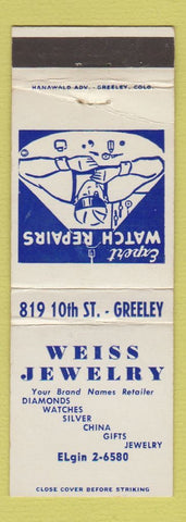 Matchbook Cover - Weiss Jewelry Greeley Colorado WEAR