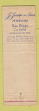 Matchbook Cover - J Jessop Sons Jewelry La Jolla San Diego CA WORN