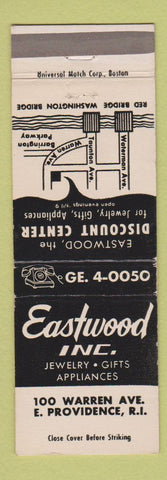 Matchbook Cover - Eastwood Discount Center East Providence RI Appliances Gifts