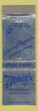 Matchbook Cover - Mace's Jewelry Topeka KS