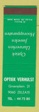 Matchbook Cover - Optiek Verhulst Zelzate Belgium Jewelry