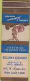 Matchbook Cover - Hartford Insurance William Henriksen