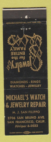 Matchbook Cover - Michael's Watch Jewelry Repair San Francisco CA