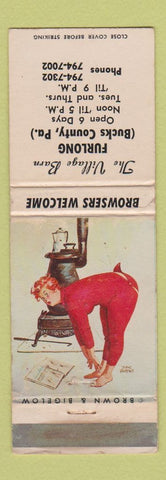 Matchbook Cover - Village Barn Furlong Bucks County PA pinup WEAR