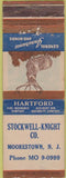 Matchbook Cover - Hartford Insurance Stockwell Knight Moorestown NJ