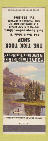 Matchbook Cover - Tick Tock Shop Clock Repair East Longmeadow MA