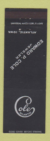 Matchbook Cover - Edward Cole Jewelry Atlantic IA