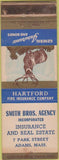 Matchbook Cover - Hartford Insurance Smith Bros Adams MA