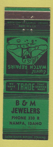 Matchbook Cover - B&M Jewelry Nampa ID