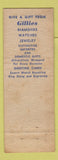 Matchbook Cover - Gillies Jewelry Van Nuys CA WORN