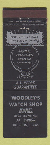 Matchbook Cover - Woodley's Watch Shop Jewelry Houston TX WEAR
