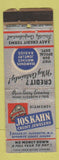 Matchbook Cover - Jos Kahn Jewelry Elizabeth NJ POOR STRIKER