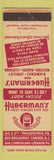 Matchbook Cover - Huberman's Credit Jewelers Philadelphia Lebanon PA Camden NJ