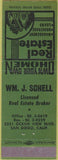 Matchbook Cover - WM Schell Real Estate San Diego CA green