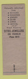 Matchbook Cover - Sites Jewelry Clarksville TN