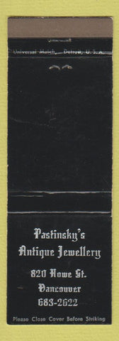 Matchbook Cover - Pastinsky's Antique Jewelry Vancouver BC? WEAR