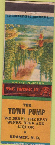 Matchbook Cover - Town Pump Kramer ND