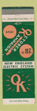 Matchbook Cover - New England Electric System 1959 Safety