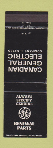 Matchbook Cover - Canada General Electric GE Renewal Parts