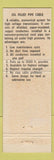 Matchbook Cover - Northern Electric Oil Filled Pipe Cable
