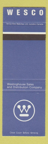 Matchbook Cover - Wesco Westinghouse Sales Canada SAMPLE
