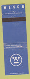 Matchbook Cover - Wesco Westinghouse Sales Canada WORN