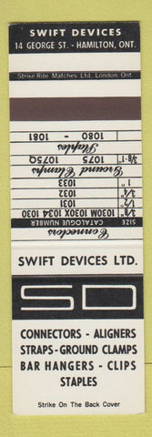 Matchbook Cover - Swift Devices Electrical Hamilton ON SAMPLE
