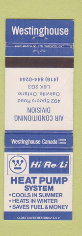 Matchbook Cover - Westinghouse Air Conditioning Oakville ON WEAR