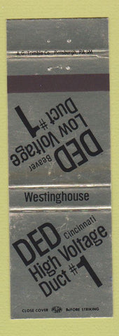 Matchbook Cover - DED High Voltage Duct Cincinnati OH Westinghouse